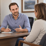 Dr. Wesley Buckle discussing a treatment plan with a patient at Oregon Regenerative Medicine.